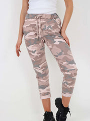 Italian Camouflage Print Magic Pants - Baby Pink