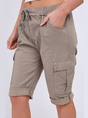 Italian Side Pockets Cargo Magic Shorts - Mocha