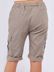Italian Side Pockets Cargo Magic Shorts - Mocha