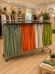 Italian Smocked Waist Culottes Trousers - Mocha
