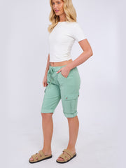 Italian Side Pockets Cargo Magic Shorts - Mint