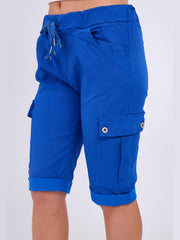 Italian Side Pockets Cargo Magic Shorts - Royal Blue