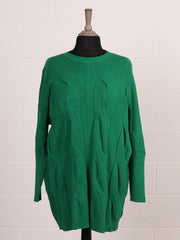 Italian Cable Knitted Batwing Jumper - Green