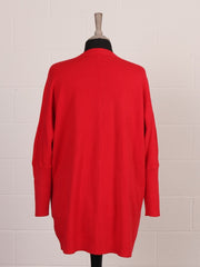 Italian Cable Knitted Batwing Jumper - Red