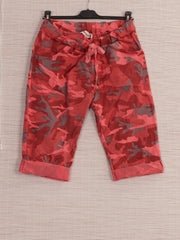Italian Camouflage Print Knee Length Magic Shorts - Rose Pink