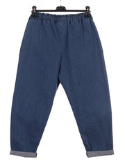 Italian Front Pockets Detail Regular Fit Denim Trousers - Denim