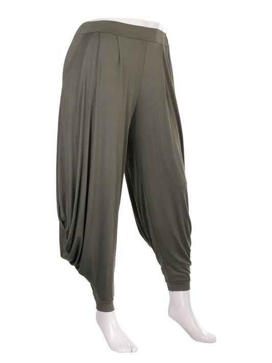 Italian Jersey Harem Trouser - Khaki