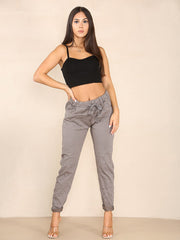 Italian Plain Magic Pants With Side Pockets - Mocha