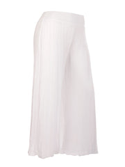 Italian Silk Trouser With Elasticated Waist - White