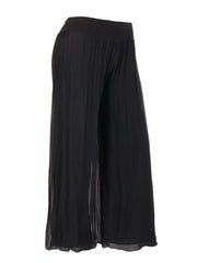 Italian Silk Trouser With Elasticated Waist - Charcoal