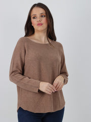 Italian Soft Feel Scoop Neck Jumper - Camel