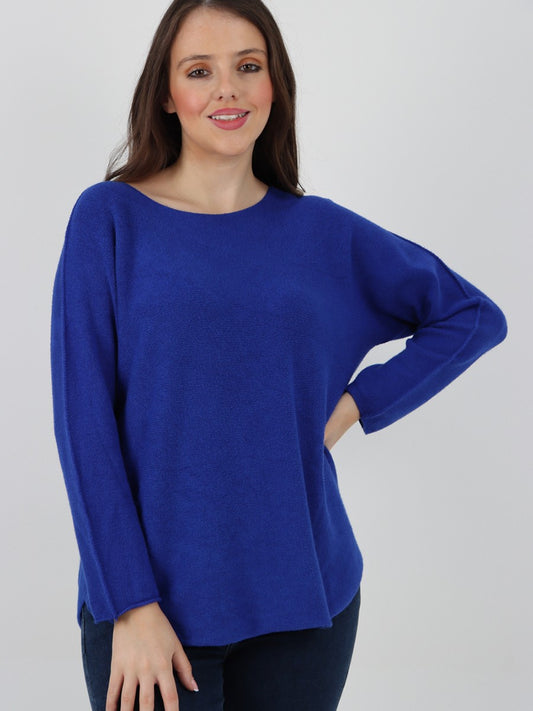 Italian Soft Feel Scoop Neck Jumper - Royal Blue