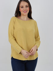 Italian Soft Feel Scoop Neck Jumper - Yellow