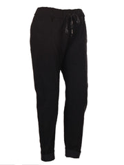 Italian Plain Magic Pants With Side Pockets - Black