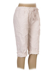 Italian Plain Magic Shorts With Side Pockets - Beige