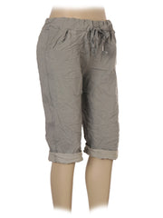 Italian Plain Magic Shorts With Side Pockets - Khaki