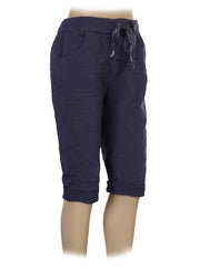 Italian Plain Magic Shorts With Side Pockets - Navy