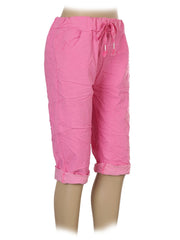 Italian Plain Magic Shorts With Side Pockets - Pink
