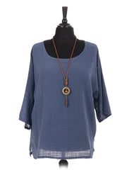 Italian Cotton Top - Denim