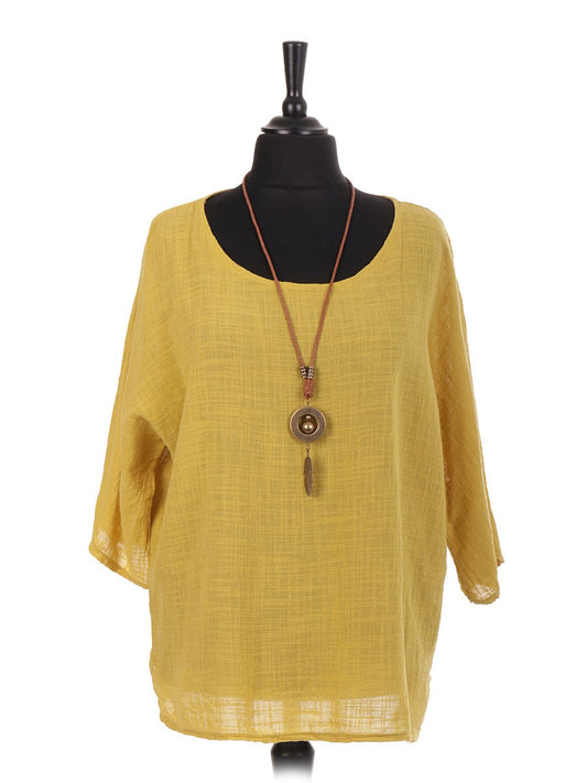 Italian Cotton Top - Mustard