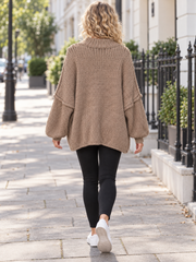 Italian Relaxed Fit Mohair Jumper - Camel