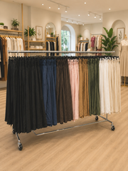 Italian Smocked Waist Culottes Trousers - Black