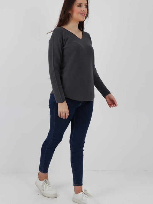 Italian V-neck Soft Knitted Jumper