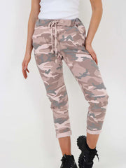 Italian Camouflage Print Magic Pants - Baby Pink