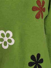 Italian Embossed Flower Soft Knit Jumper - Lime Green