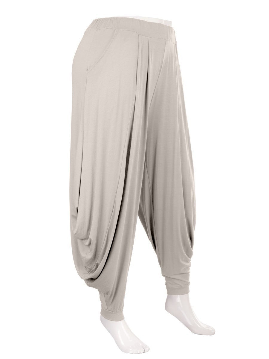 Italian Jersey Harem Trouser - Beige