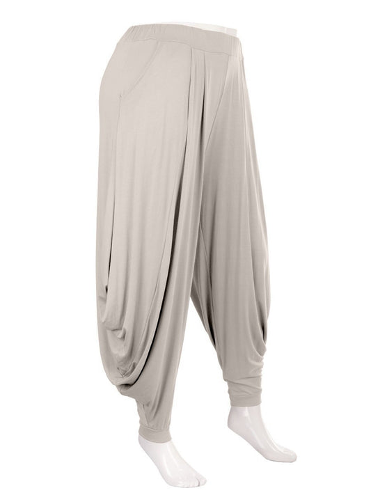 Italian Jersey Harem Trouser - Beige