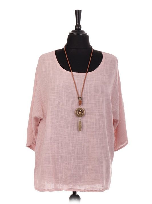 Italian Cotton Top  - Baby Pink
