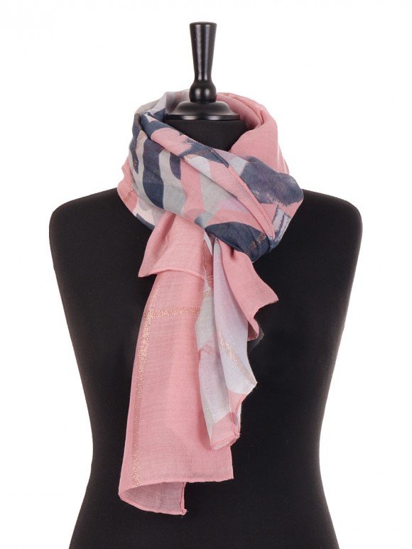 Abstract Print Cotton Scarf