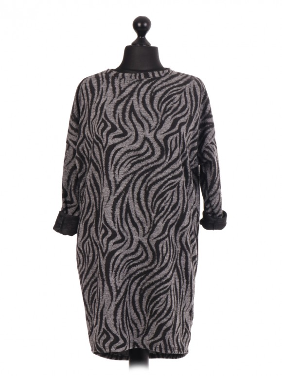 Italian Lagenlook Zebra Print Top