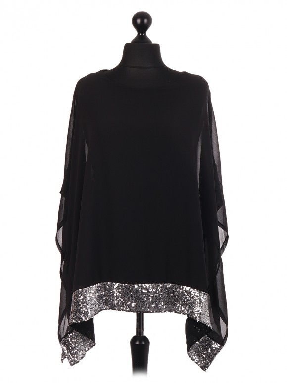 Chiffon Sequin Embellished kaftan Tunic