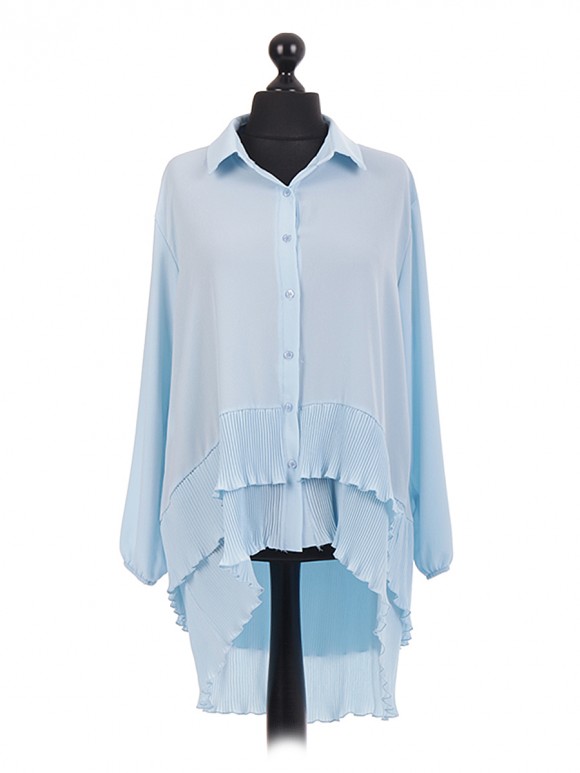 Dip Hem Frill Oversized Blouse