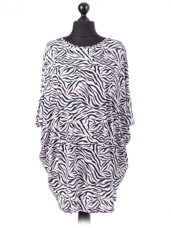 Fine Zebra Print Baggy Tunic