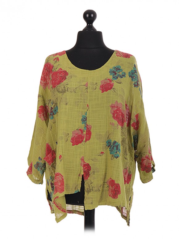 Italian Floral Batwing Short Top