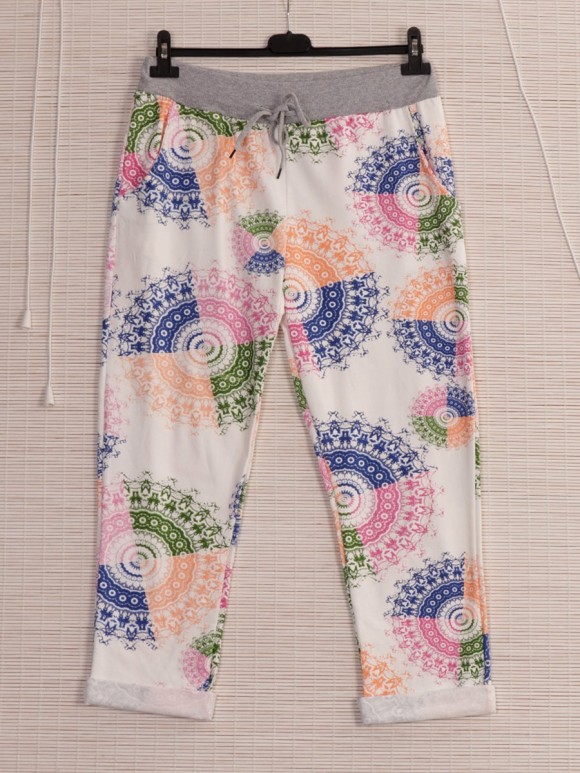 Italian Aztec Print Cotton Trousers