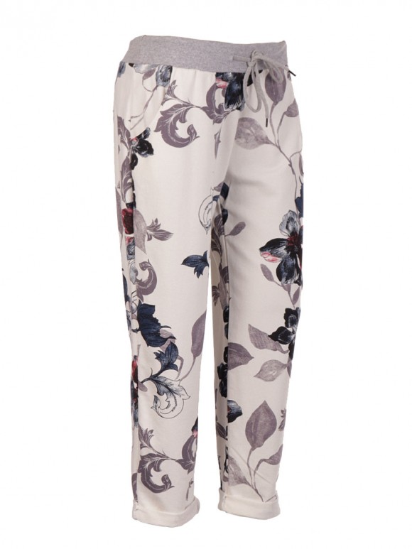 Italian Cotton Floral  Print Trouser