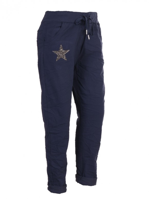 Italian Diamante Star Detail Magic Pants