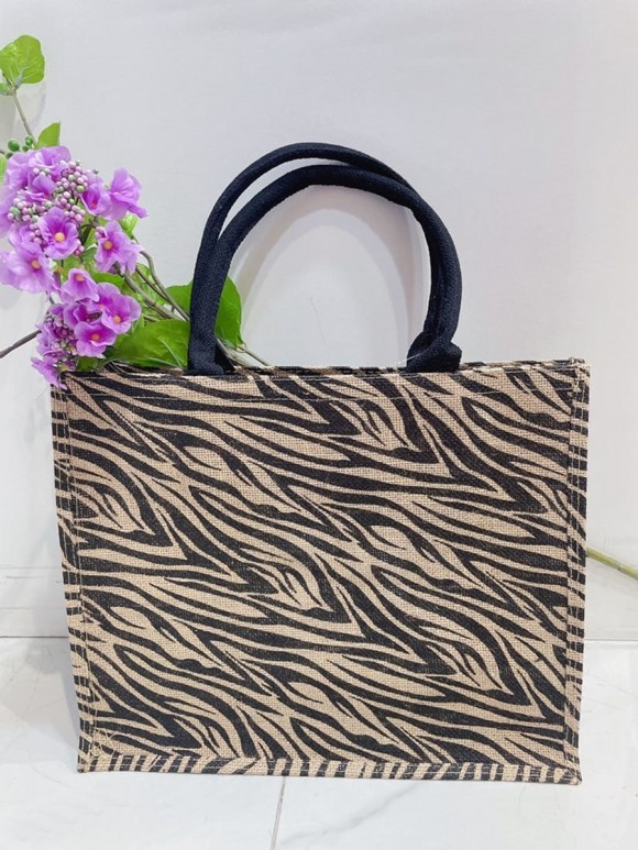 Italian Eco Friendly Zebra Print Linen Handbag