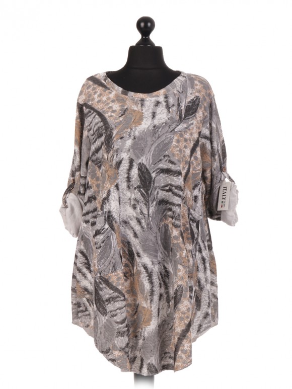 Italian Feather Print Dress