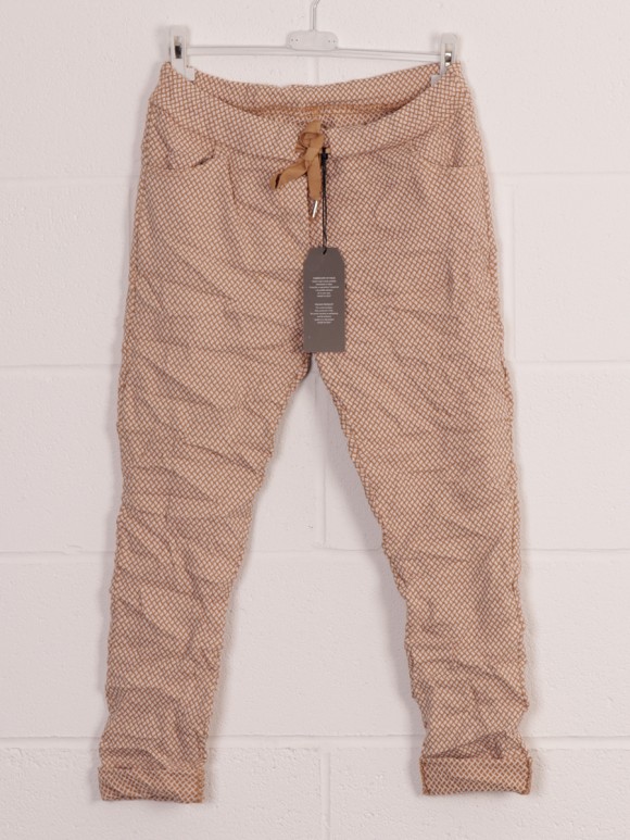 Italian Geometric Pattern Elasticated Magic Pants