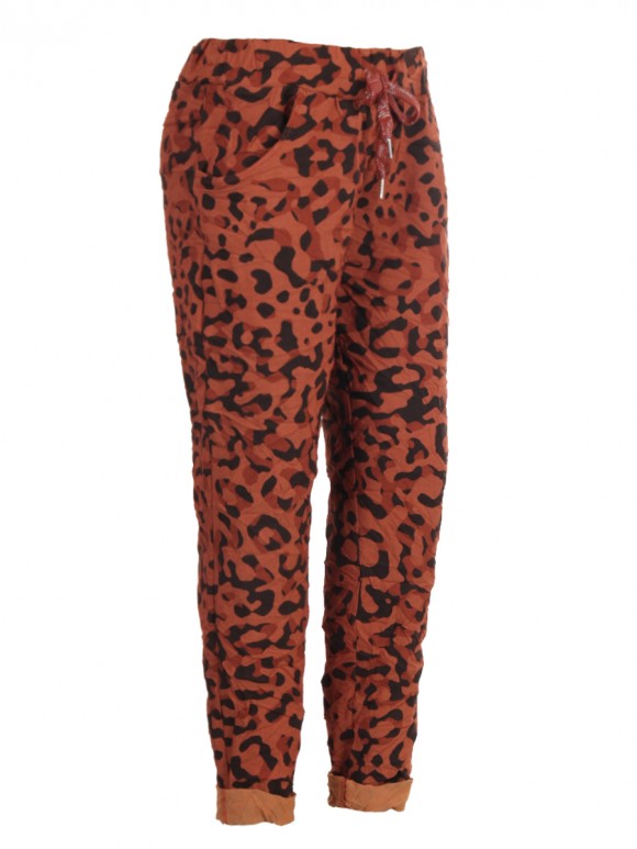 Italian Leopard Print Cotton Magic Pants