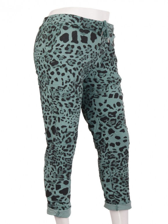 Italian Leopard Print Cotton Magic Pants Trouser