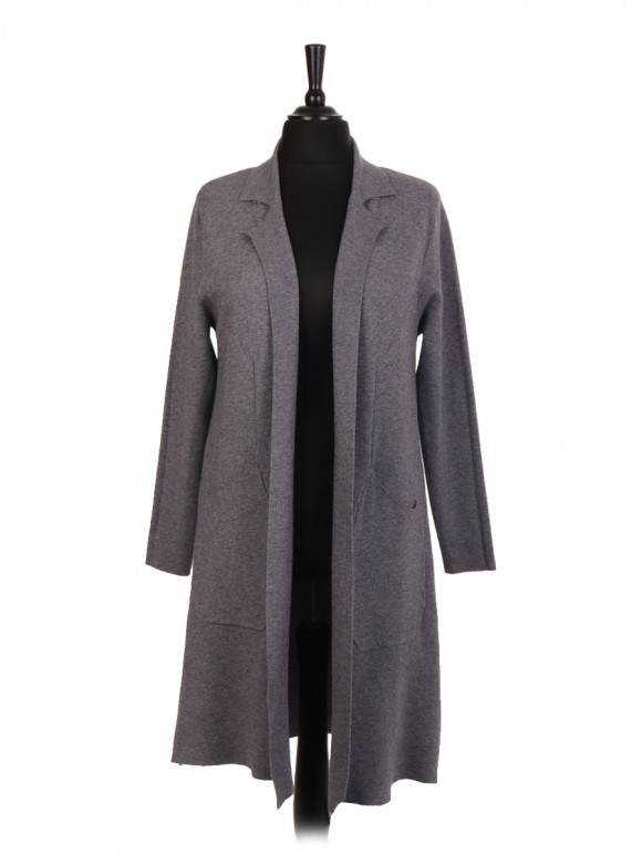 Italian Longline Knitted Jacket With Pockets