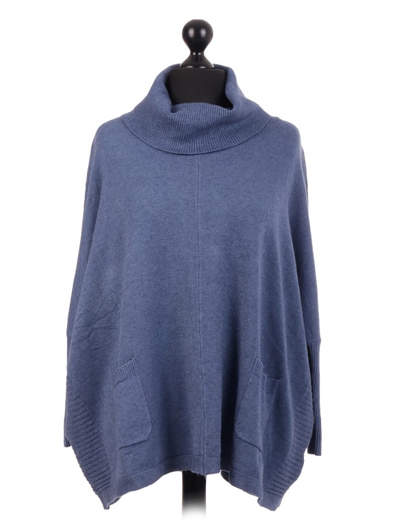 Oversized Knitted Cowl Neck Batwing Jumper