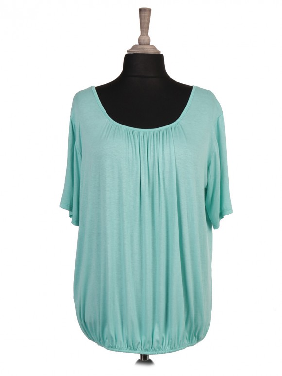 Italian Pleated Elasticated Hem Top