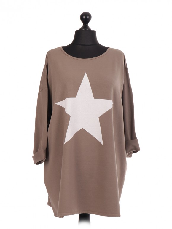 Italian Plus Size Star Print Top